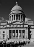 Vertical The Arkansas State Capitol Building black and white Photos
