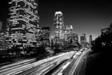Horizontal The 110 Harbor Freeway in Downtown Los Angeles landscape black and white Photography