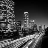 Square The 110 Harbor Freeway in Downtown Los Angeles landscape black and white Photography