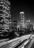 Vertical The 110 Harbor Freeway in Downtown Los Angeles landscape black and white Photography