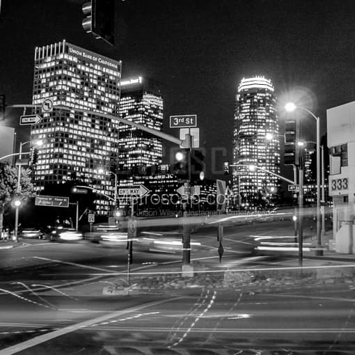 Third and Fourth at Beaudry in Downtown LA -- Los Angeles Black and White Photos