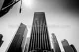 Horizontal The Bank of America and US Bank Buildings in Downtown Los Angeles landscape black and white Photography