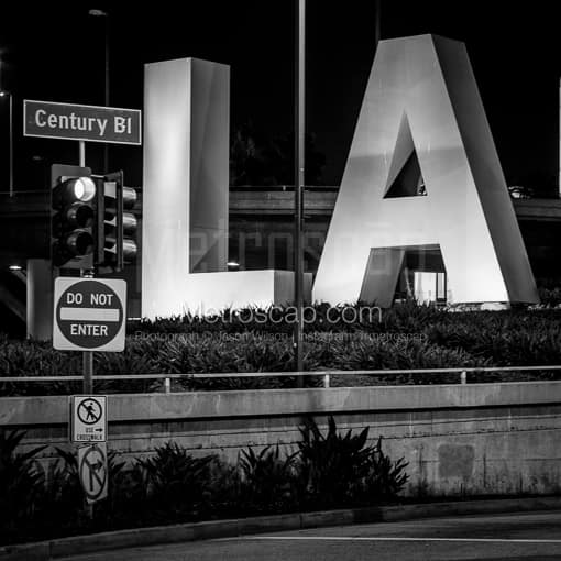 Los Angeles Black and White Photos of Century Boulevard at Los Angeles International Airport Century Boulevard at Los Angeles International Airport -- Los Angeles Black and White Photos
