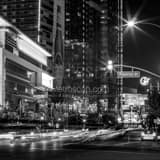 Square LA Live at Night black and white Pictures