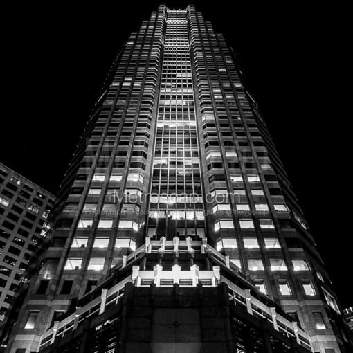 The PWC Building at Night -- Los Angeles Black and White Photos