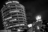 Horizontal The Capitol Records Building at Night Framed Photos