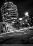 Vertical The Capitol Records Building at Night Framed Photos