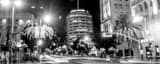 Panoramic The Capitol Records Building at Hollywood and Vine landscape black and white Photography