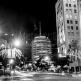 Square The Capitol Records Building at Hollywood and Vine landscape black and white Photography