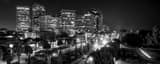 Panoramic Century City at Night from the Beverly Hilton black and white Pictures