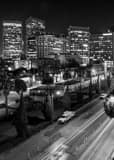 Vertical Century City at Night from the Beverly Hilton black and white Pictures