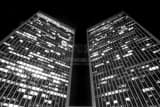 Horizontal The Century City Towers at Night Framed Photos