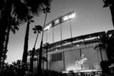 Horizontal Dodger Stadium landscape black and white Photography