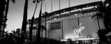 Panoramic Dodger Stadium landscape black and white Photography