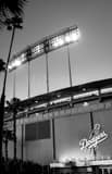 Vertical Dodger Stadium landscape black and white Photography