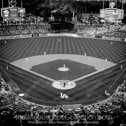 Dodger Stadium in Chavez Ravine -- Los Angeles Black and White Photos