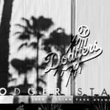 Square Dodger Stadium in Elysian park landscape black and white Photography