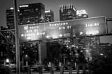 Horizontal Downtown and 4th Street Exit landscape black and white Photography