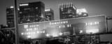 Panoramic Downtown and 4th Street Exit landscape black and white Photography