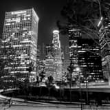 Square Downtown LA at Night black and white Pictures