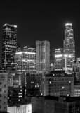Vertical Downtown Los Angeles at Night black and white Pictures