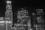 Horizontal Downtown LA at Night black and white Pictures