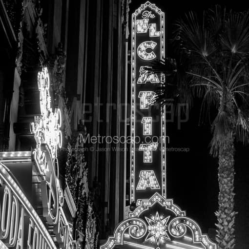The El Capitan Theater on Hollywood Boulevard -- Los Angeles Black and White Photos