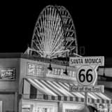 Square The End of Route 66 in Santa Monica landscape black and white Photography