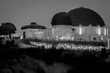 Horizontal The Griffith Observatory landscape black and white Photography