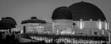 Panoramic The Griffith Observatory landscape black and white Photography