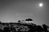Horizontal Griffith Park under the Super Moon landscape black and white Photography