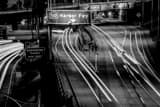 Horizontal The Harbor Freeway Exit Ramp Sign landscape black and white Photography