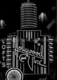 Vertical A Hollywood and Vine Neon Sign landscape black and white Photography