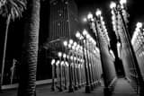 Horizontal The Lamps at the Los Angeles County Museum of Art landscape black and white Photography