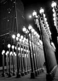 Vertical The Lamps at the Los Angeles County Museum of Art landscape black and white Photography