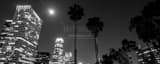 Panoramic Los Angeles at Night from 4th Street landscape black and white Photography