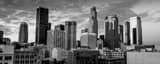 Panoramic The Los Angeles Skyline black and white Pictures
