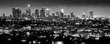 Panoramic The Los Angeles Skyline from Griffith Park landscape black and white Photography