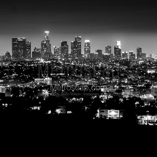 The Los Angeles Skyline from Griffith Park -- Los Angeles Black and White Photos