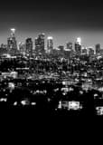 Vertical The Los Angeles Skyline from Griffith Park landscape black and white Photography