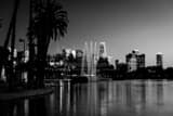 Horizontal The Los Angeles Skyline from Echo Park landscape black and white Photography