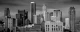 Panoramic The Los Angeles Skyline from the Fashion District black and white Pictures