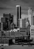 Vertical The Los Angeles Skyline from the Fashion District black and white Pictures