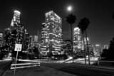Horizontal The Los Angeles Skyline from West Fourth Street landscape black and white Photography