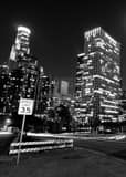 Vertical The Los Angeles Skyline from West Fourth Street landscape black and white Photography