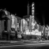Square The Pantages Theatre on Hollywood Blvd. landscape black and white Photography