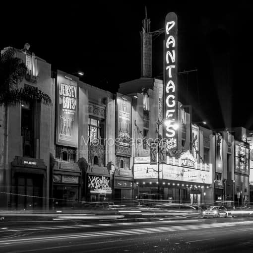 The Pantages Theatre on Hollywood Blvd. -- Los Angeles Black and White Photos