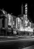 Vertical The Pantages Theatre on Hollywood Blvd. landscape black and white Photography