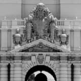 Square Pasadena City Hall landscape black and white Photography
