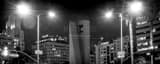 Panoramic Pershing Square at Night landscape black and white Photography